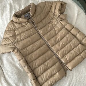 Martha Stewart Short Sleeve Puffer Jacket - Beige, Size X
